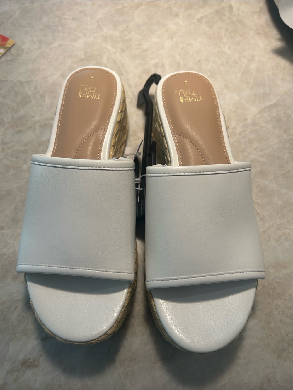White wedge sandals